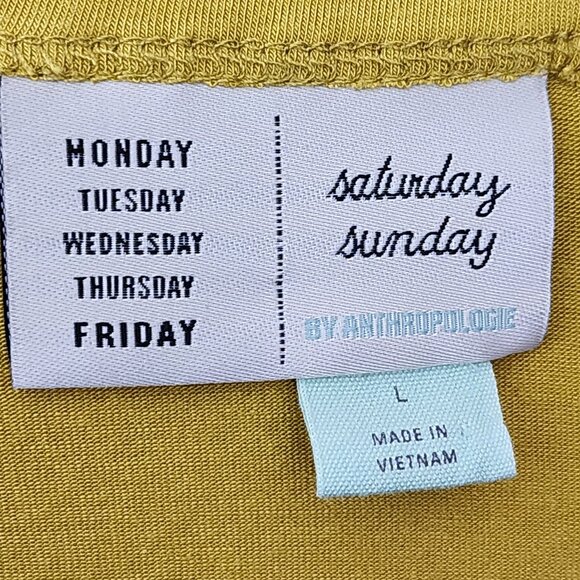 Saturday Sunday Yellow Modal Stretch Knit Faux Wrap Top - Picture 5 of 6